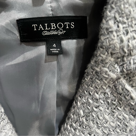 Talbots Women's Classic Gray Tweed Blazer - Picture 3 of 4
